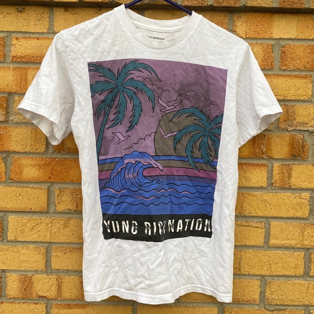 Yung Rich Nation Short Sleeve Shirt S White/Purple/Blue/Green